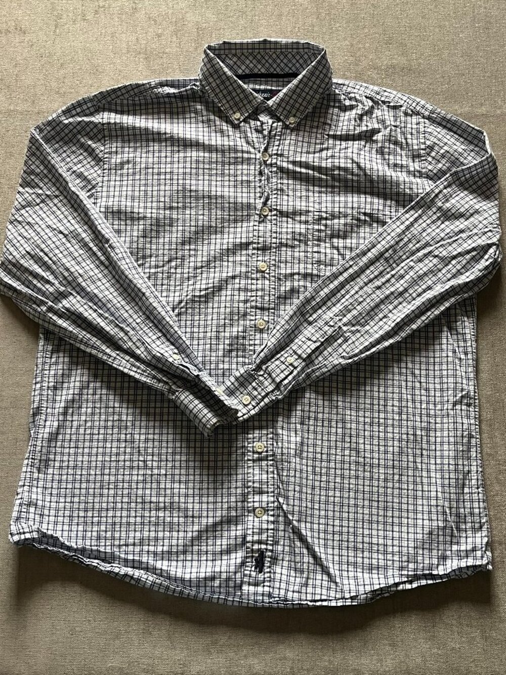 Johnnie-O Button Down Plaid Flannel Shirt Men XL Gray Performance Preppy Cotton